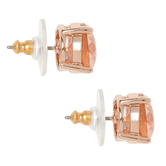 KATE SPADE • Peach Crystal Gumdrop Stud Rose Gold Earrings - Picture 6 of 8